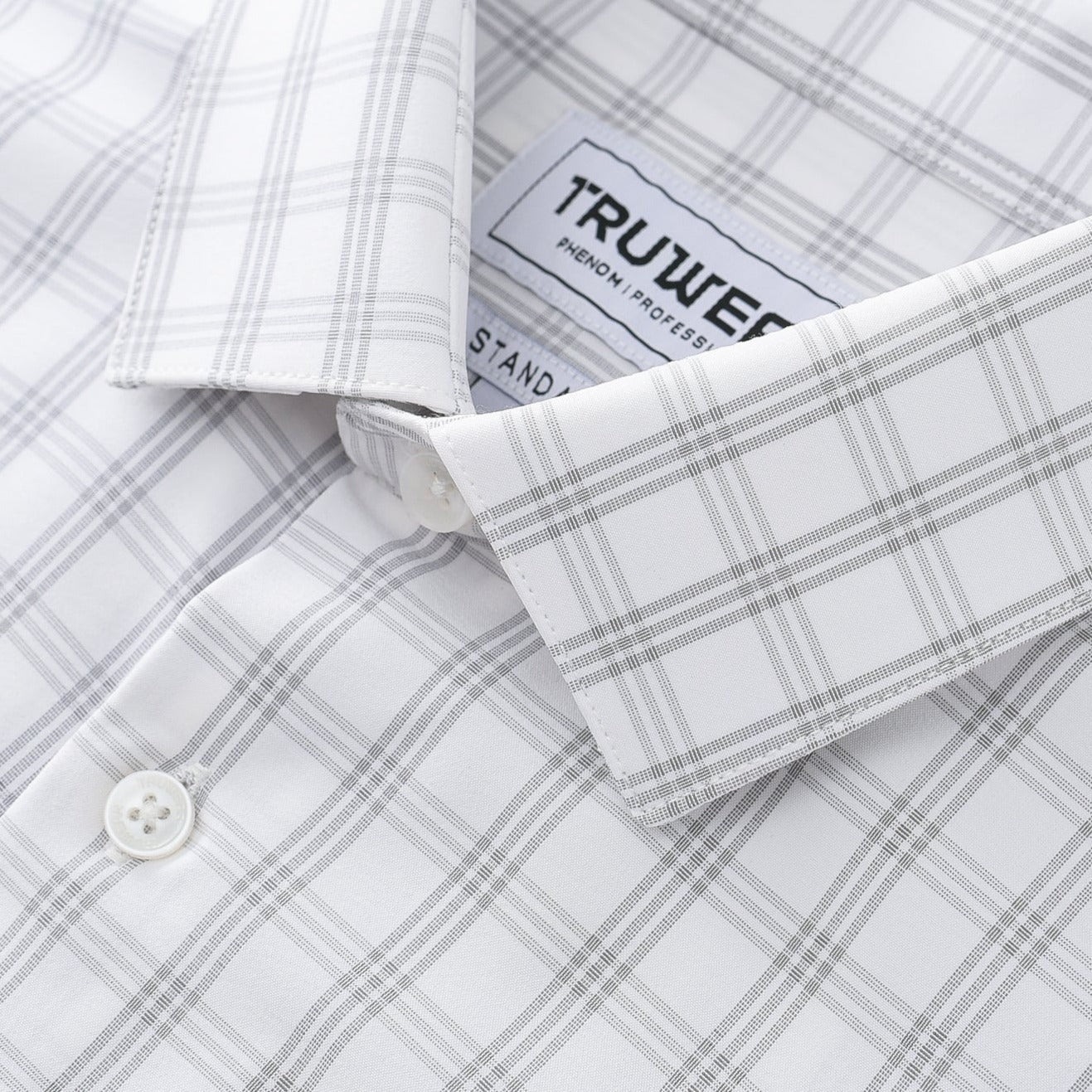 Phenom Professional Grey Tartan Dress Shirt